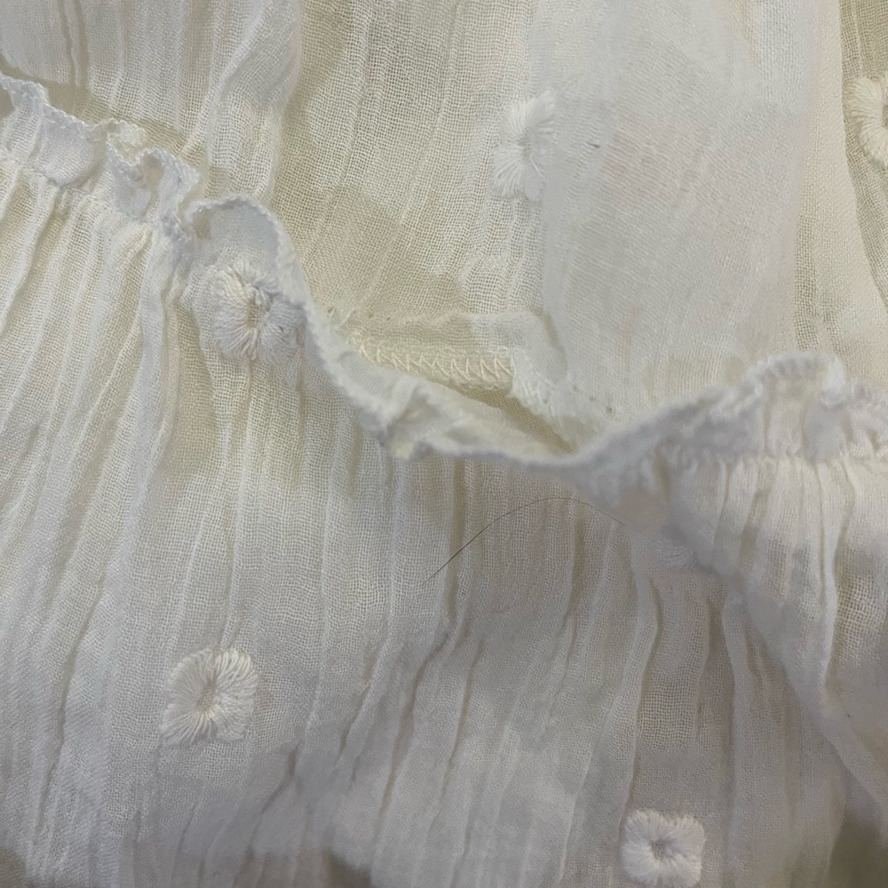LOVE STITCH IVORY CREAM EMBROIDERED FLUTTER SLEEVE MAXI DRESS SIZE SMALL - Picture 16 of 16